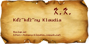 Kökény Klaudia névjegykártya