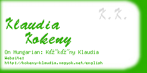 klaudia kokeny business card